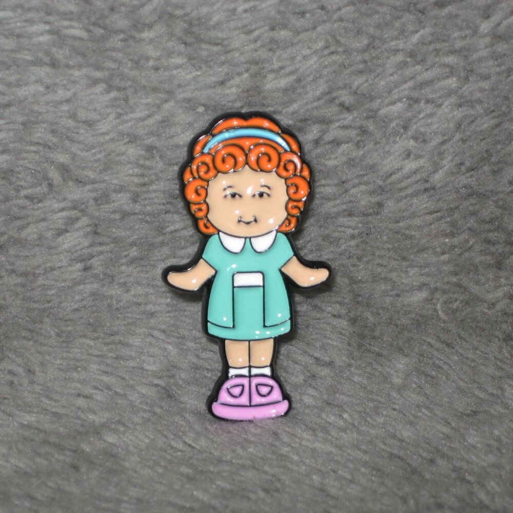 Polly Pocket Doll Redhead Metal Enamel Pin 25103A2